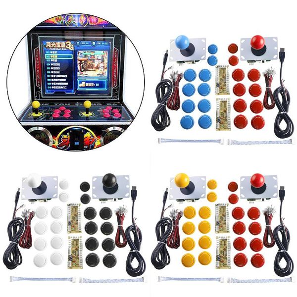 

game controllers & joysticks bevigac double player arcade diy parts kit with push button joystick cable encoder card for windows raspberry p