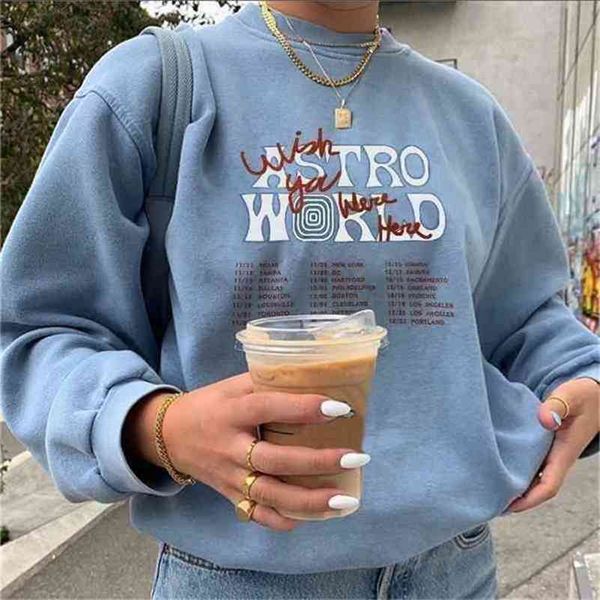 

women hoodie fashion oversized women harajuku pullover round neck long sleeve letter for printing urban 210816, Black
