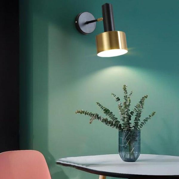 

wall lamp nordic black gold rotation iron light postmodern lighting fixture restaurant stair corridor bedroom creative led