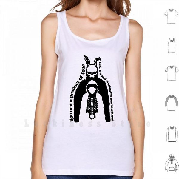 

donnie darko tank vest 100% cotton film skull terror horror boy black white fantasy, White;black