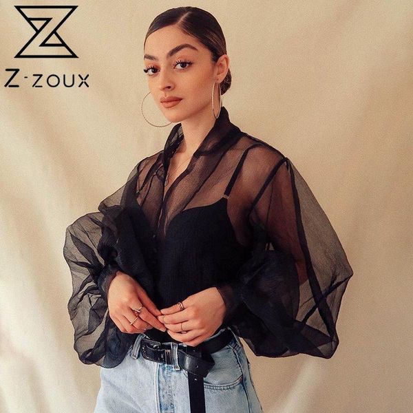 

women shirt puff sleeve perspective black white woman blouses shirts long vintage blouse 210524