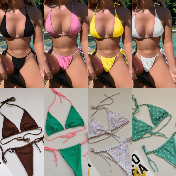 

lace 2021 up women's swimsuit split bikini, White;black