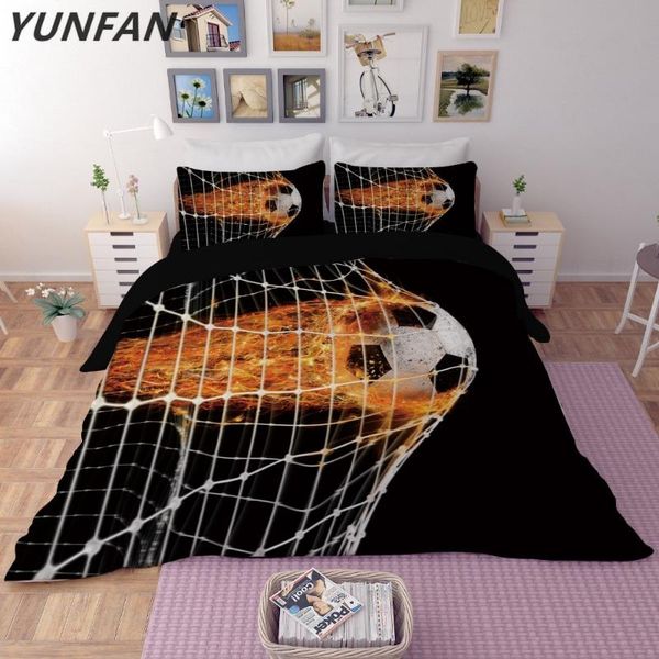 

bedding sets fashion 3pcs 3d duvet cover pillow cases eu/uk/us single  king black white football outbreaks bedclothes