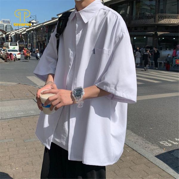 

men's dress shirts tavares men summer social office business shirt short long sleeve casual collared white blue button up, White;black