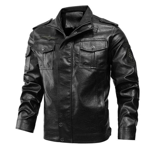 

men's fur & faux leather coat autumn and winter pu motorcycle jacket male rider clothing, Black