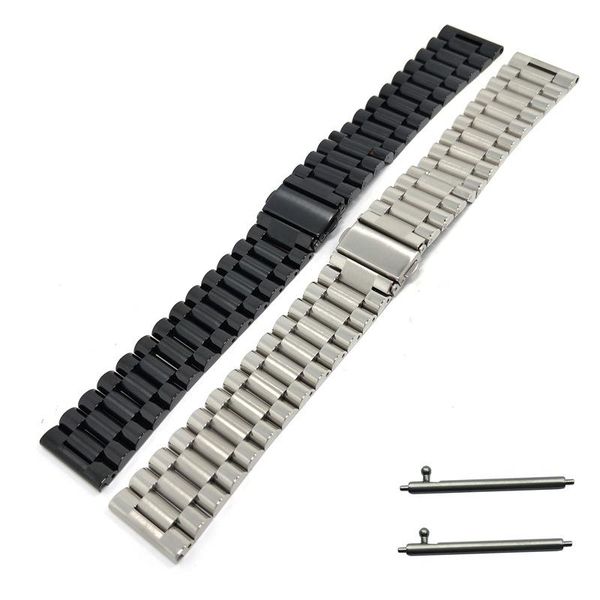 

watch bands beafiry stainless steel 20mm 22mm band quick release black silver watchband strap for huawei samsung wristwatches belt, Black;brown