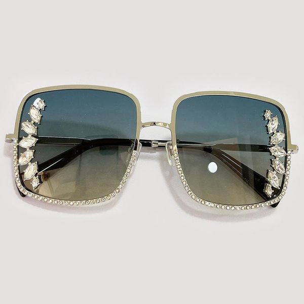 

sunglasses fashion crystal women brand design rectangle sun glasses gradient female eyewear with original box uv400, White;black