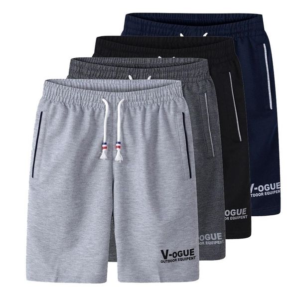 

men summer casual shorts mens fitness bodybuilding running tracksuit male breathable solid color drawstring home 210712, White;black