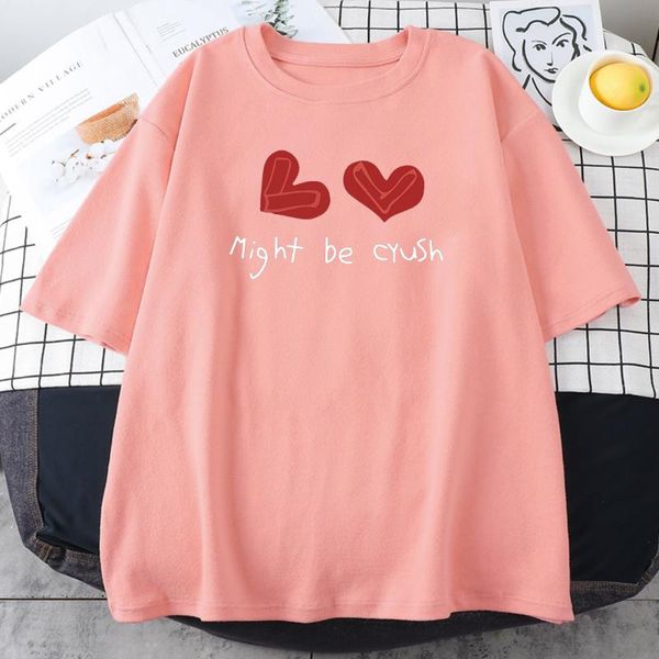 

women's t-shirt kawaii t shirts red heartprint t-shirts creativity big size clothed streetwearÂ o-neck shirt funny big-size, White