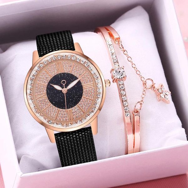 

wristwatches fashion women quartz rhinestone watches exquisite ladies dress bracelet set female clock montre femme, Slivery;brown