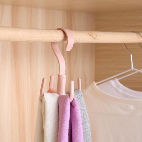 

hooks & rails 1pc multi-function 360 degree rotate four dry wet dual use towel hanger clothes shoes sundries organizers tslm