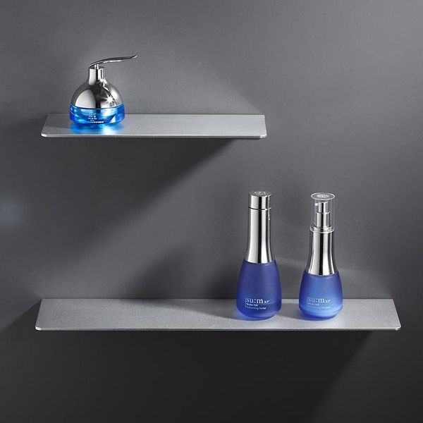 

bathroom hardware nordic punch silver matte shelf thickened space aluminum shower room metal shelves