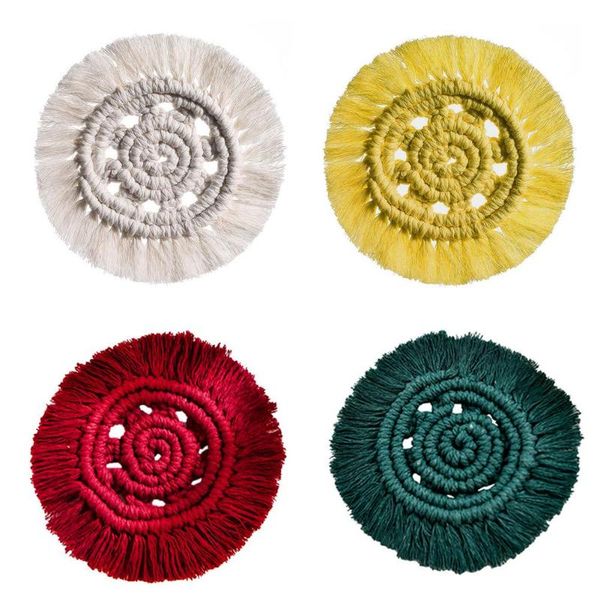 

mats & pads handmade cotton braid cup pad northern europe heat resistant mug mat coffee tea placemat table kitchen accessories 45a