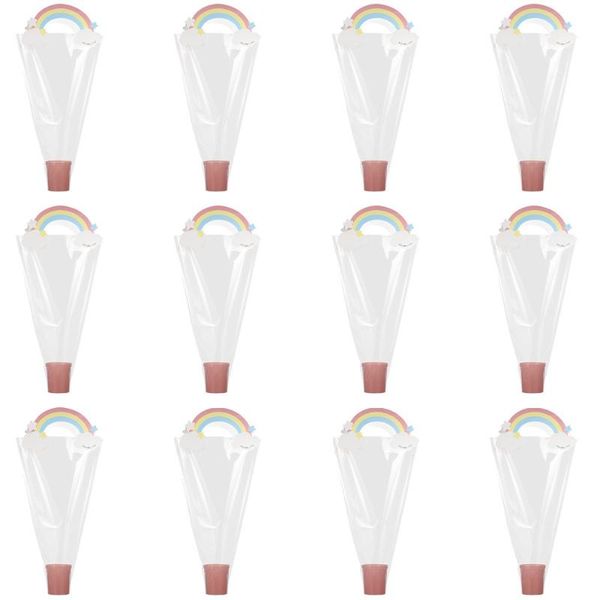 

gift wrap 12pcs mother's day flower packaging bags bouquet wrapping with mini cup