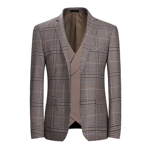 

men's suits & blazers plaid check business men wedding party casual 3 piece custom made jacket vest pant vbx6, White;black
