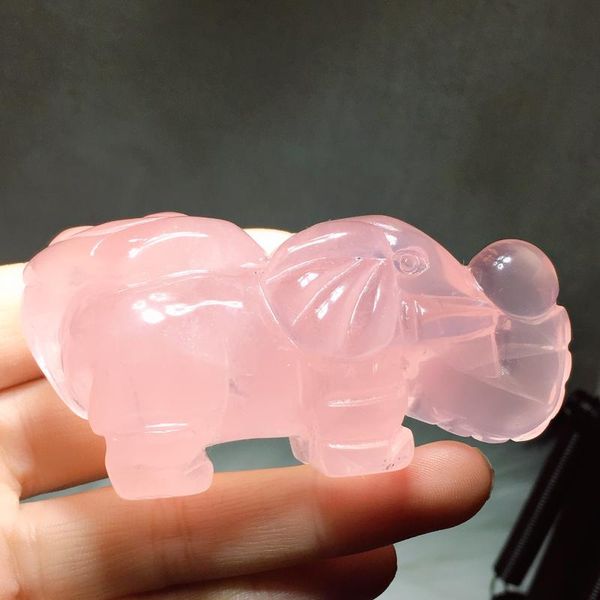 

rose quartz elephat decorative objects & figurines