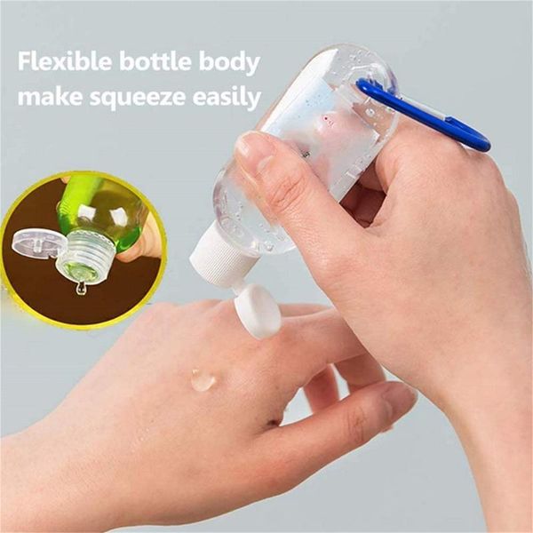 

liquid soap dispenser 60ml travel plastic clear keychain bottles leakproof empty squeeze container with flip cap for cosmetics refillable bo