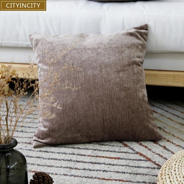 

chenille solid cushion cover soft pillow case modern decorative for sofa bed car seat 45x45 50x50 cushion/decorative