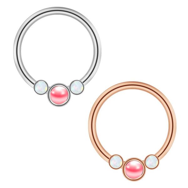 

other 18g stainless steel nose ring hoop opal piercing ear body jewelry cartilage earring helix rook, Slivery;golden