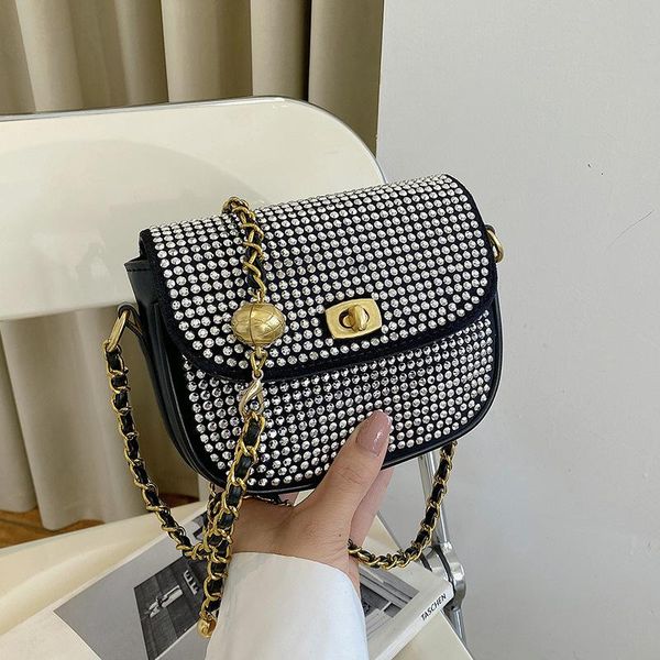 

evening bags this year's small bag women's summer 2021 fashion rhinestone chain shoulder messenger square