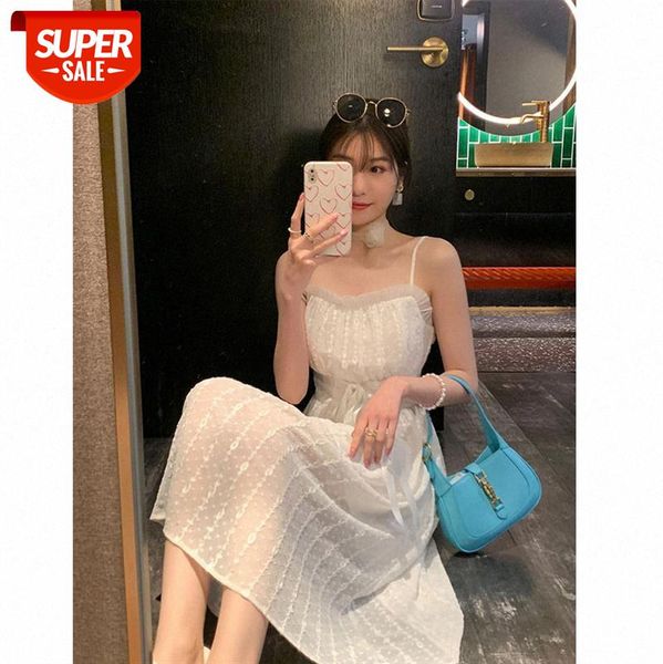 

bai yueguang sweet and gentle first love chiffon sling dress mid-length a-line skirt #it7m, White;black