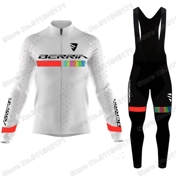 

berria team summer cycling jersey set clothing suit mens long sleeve mtb bike road pants bib ropa ciclismo racing sets, Black;blue