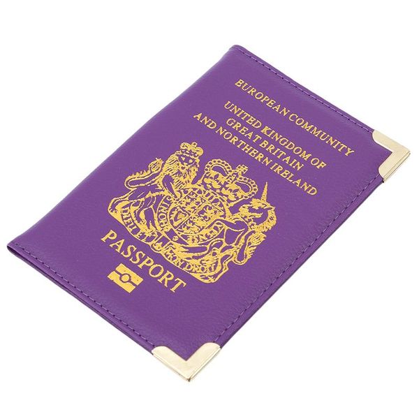 

card holders metal corner passport case pu leather passports cover protection cases fashion cards holder, Brown;gray