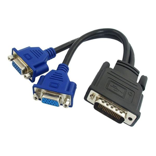 

dms-59 pin to 2 dual vga 15 female splitter adapter cable audio cables & connectors