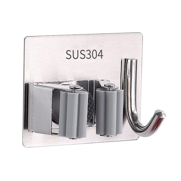 

hooks & rails 304 stainless steel hanger strong transparent suction cup sucker wall hanging mop clip broom card holder punch-free