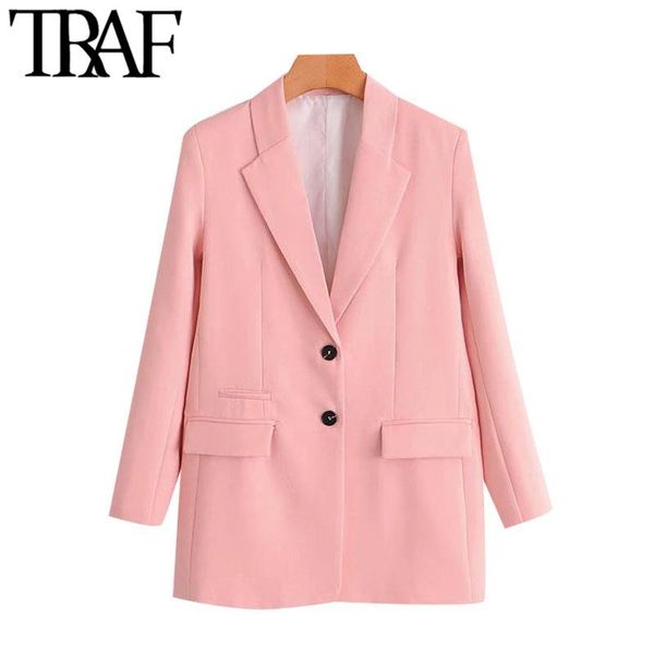 

women fashion office wear single breasted blazers coat vintage long sleeve pockets female outerwear chic women's suits &, White;black