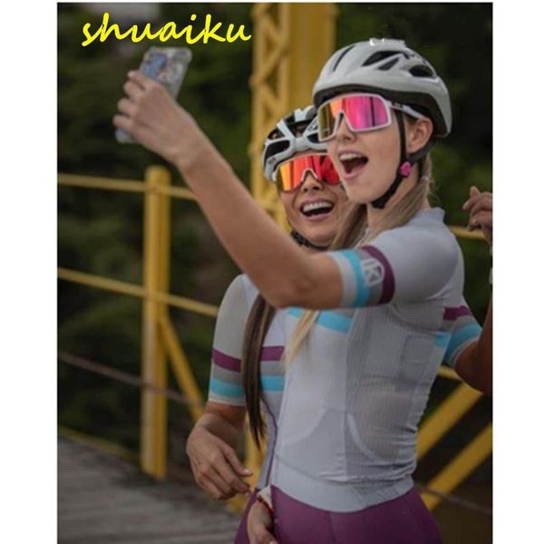 

racing sets summer woman pro team triathlon set short sleeve bicycling wear uv protection cycling sports bike riding suit quick drying, Black;blue