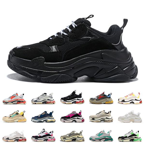 

women men luxurys designers run shoes triple s sneakers crystal bottoms pairs 17fw loafers vintage white black volt sports trainers