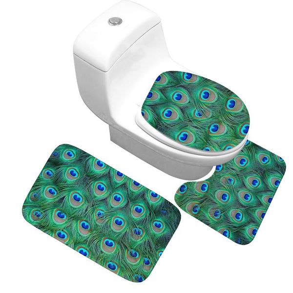 

modern bath room rugs toilet carpet set washable machine printed 3 piece mat water absorbent mats non slip carpets
