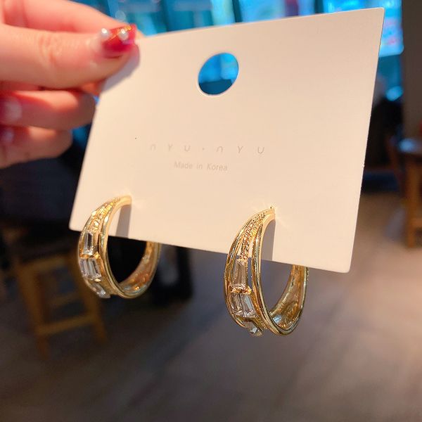 

925 silver needle micro inlaid zircon earrings with elegant and simple style