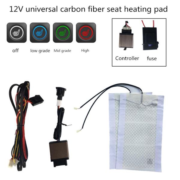 

switch seat heater automobiles cushion heated warm support 4 color symbol smart +4 heating cover part for car 2 chairs covers