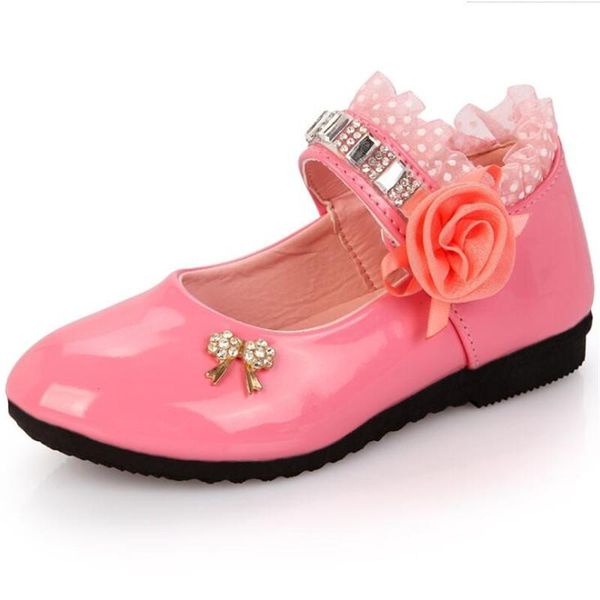 

flat shoes 2021 children elegant princess pu leather sandals kids girls wedding dress party beaded for, Black;grey