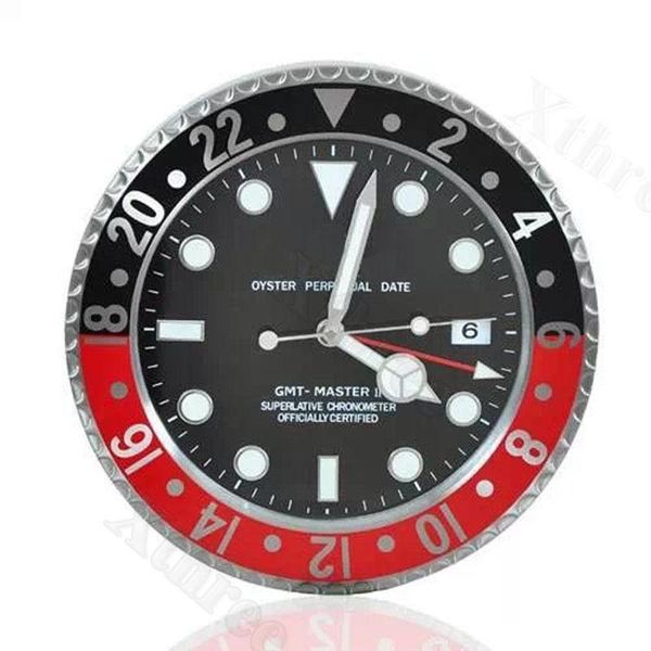 

wall clocks modern design metal watch shape clock calender with date watches slient