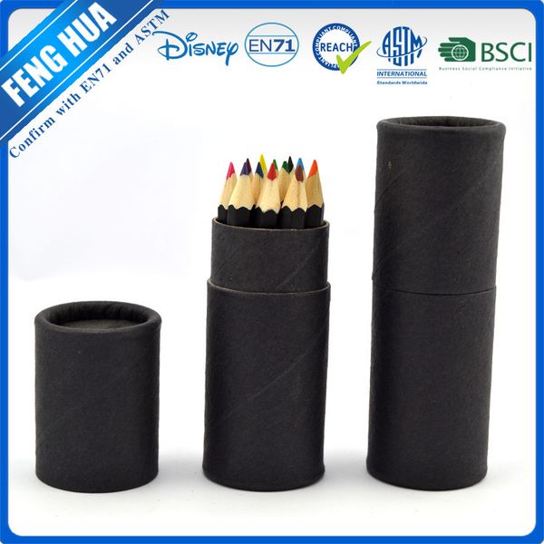 

pen black paper tube color cil 12 color cil 24 color cil in paper tube set