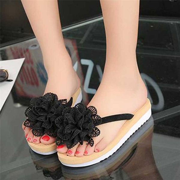 

slippers women shoes flat bottom sandals home bathroom beach flip flops woman zapatos de mujer, Black
