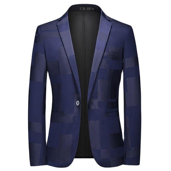 

men's suits & blazers blazer suit autumn casual stylish slim single piece +plaid button door pocket trim seven options m-6xl, White;black