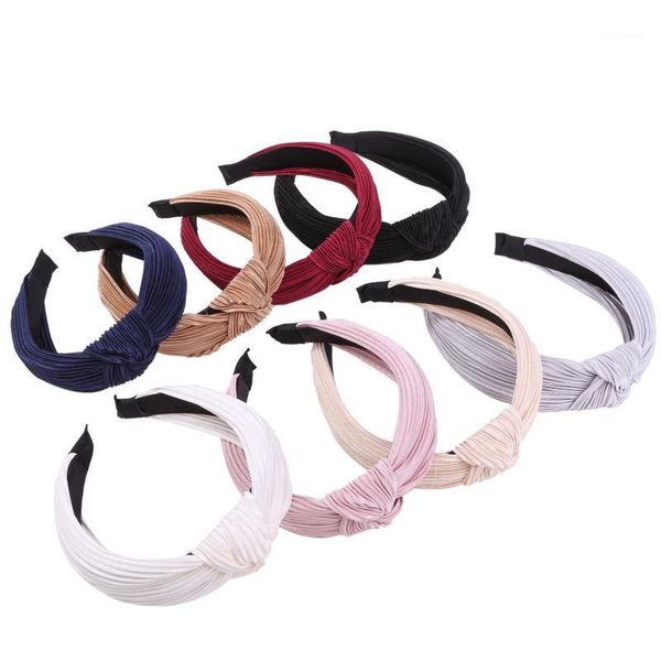 

pleated fabric knot hairband knotted headband customized hair accessories1