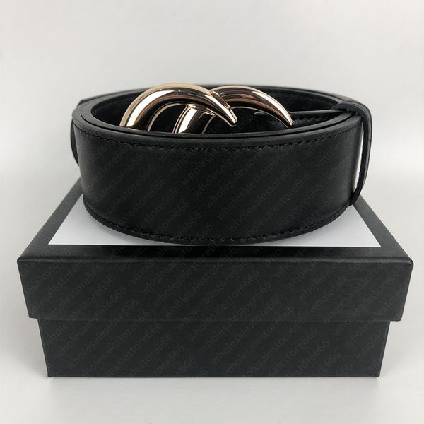 

2022 fashion big buckle genuine leather belt with box designer men women mens belts 00001, Black;brown