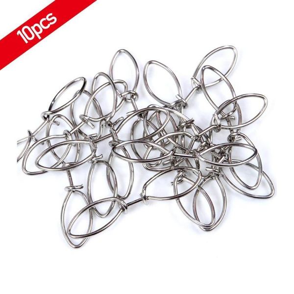 

fishing hooks 10pcs stainless steel swivel connector fast clip lock snap hook pin carabiners fastener snaps tool