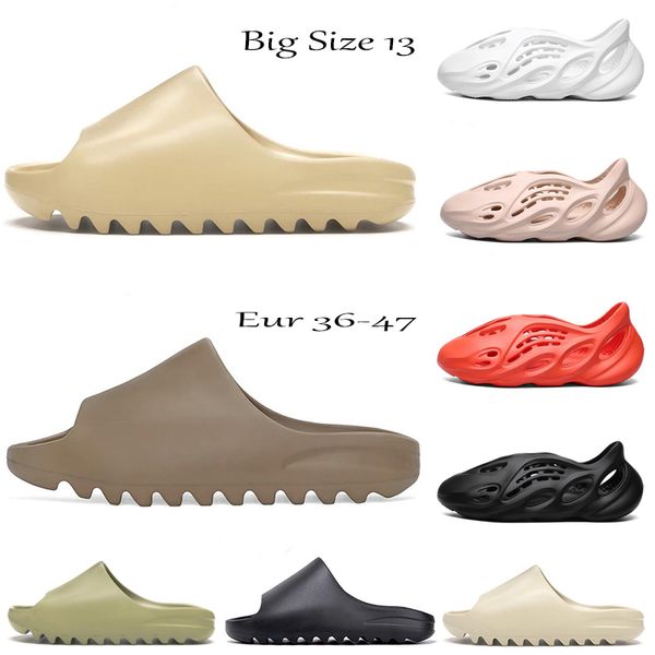 

big size 13 foam runner platform slipper sandal shoes resin triple black white bone earth brown mens women stylist slides sandals ysj