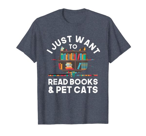 

i just want to read books pet cats shirt book cat lover, White;black