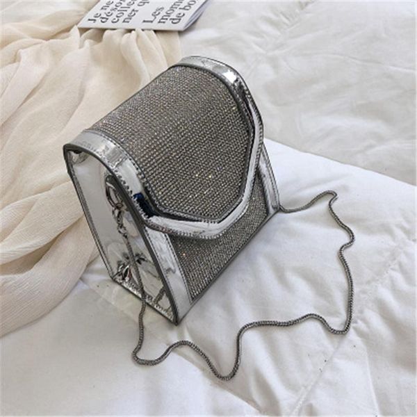 

small square bag chain shoulder wild with diamond women's high sense duffel bags