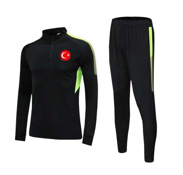

Turkey national Kids size 2XS Running Tracksuits Men's outdoor training Soccer suits Home Kits Walking football Player set Team customized, Green