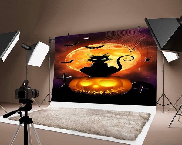 

party decoration thin black cat printed magic festival decor background pograph for studio halloween