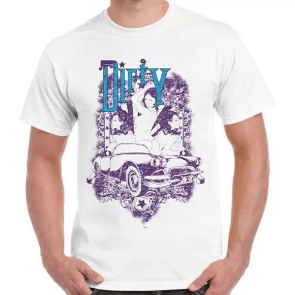 

dirty naked girls car art cool gift vintage retro t shirt 2287, White;black