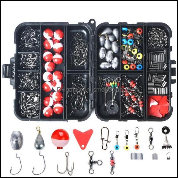 

sports & outdoors263pcs/lot fish tackle box and fishing aessories set case hook bait parts kit mti functional suit drop deliver